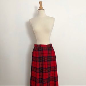 Vintage Christmas Plaid Pendleton Wool Skirt